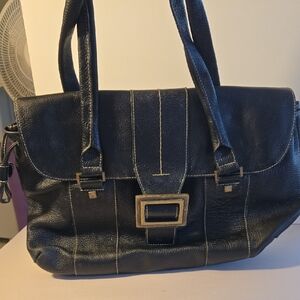 Adrienne Vittadini Black Leather Handbag